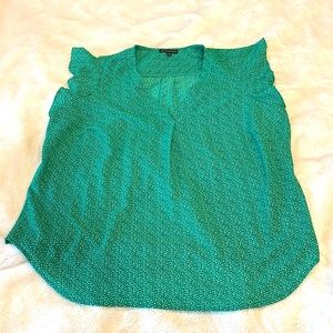Adrianna Papell Green White Blouse Women’s 1X